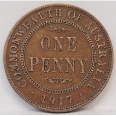AUSTRALIA 1917 I . ONE 1 PENNY . KEY DATE